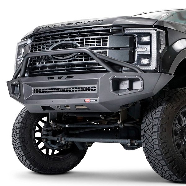 Warn® 107290 - Ascent XP Full Width Black Front HD Bumper with Pre-Runner