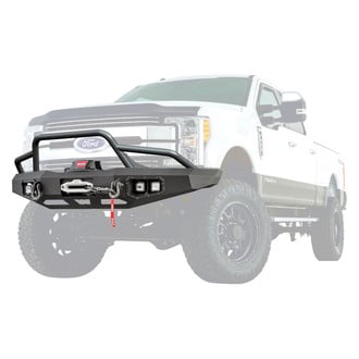 WARN® - Ascent Full Width Black Front Winch HD Bumper with Pre-Runner