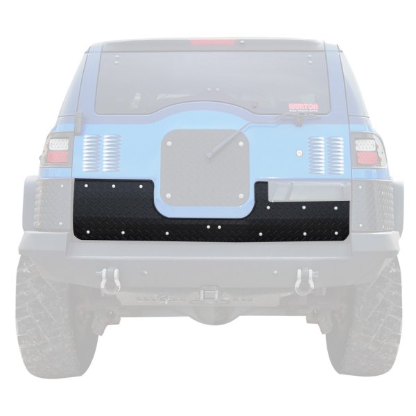 Warrior® - Black Diamond Plate Aluminum Lower Tailgate Cover