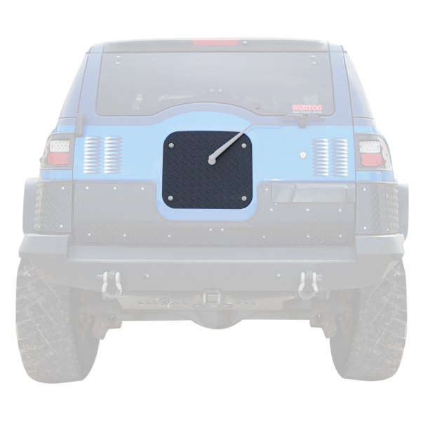 Warrior® - Black Diamond Plate Aluminum Center Tailgate Cover