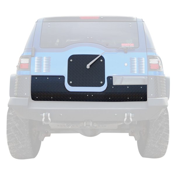 Warrior® - Black Diamond Plate Center and Lower Tailgate Cover
