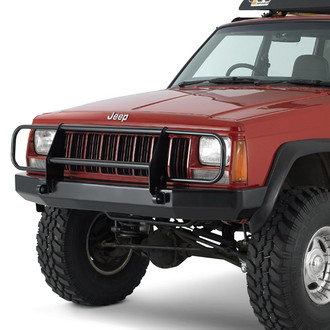 Warrior® - Rock Crawler Full Width Black Powder Coated Front HD Bumper with Grille Guard