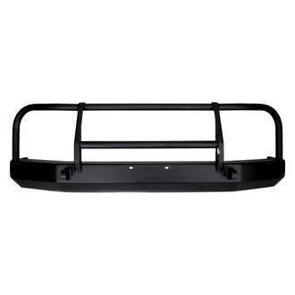 Warrior® - Full Width Black Powder Coated Front HD Bumper with Grille Guard