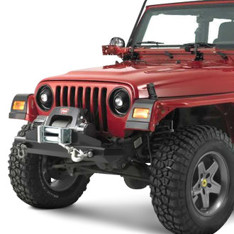 Warrior® - Stubby Front Black Powder Coat Winch HD Bumper