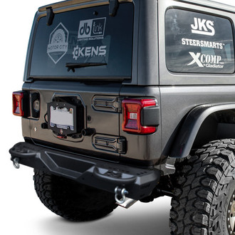Warrior® - MOD Series Full Width Black Powder Coated Rear HD Bumper with Step