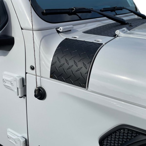 Warrior® - Black Diamond Plate Aluminum Outer Hood Cowling Covers