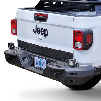 Warrior® - MOD Series Full Width Black Powder Coated Rear HD Bumper with Step