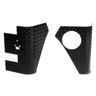 Warrior® - Black Diamond Plate Rear Corners with Holes