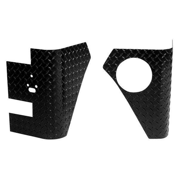 Warrior® - Black Diamond Plate Aluminum Rear Corners with Holes