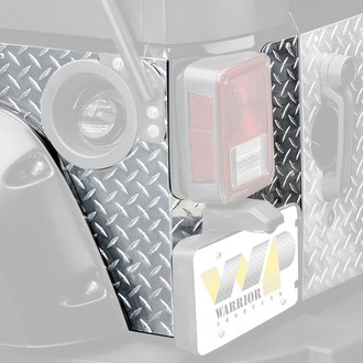 Warrior® - Diamond Plate Outer Tailgate Cover with Holes for Wire and Snubbers