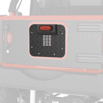 Warrior® - Black Diamond Plate Inner Tailgate Cover with 3rd Brake Light Kit