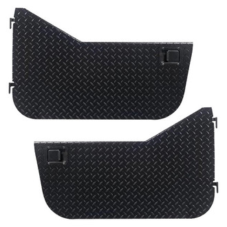 Warrior® - Black Diamond Plate Rear Half Doors with Rotary Style Paddle