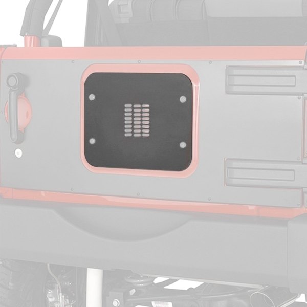 Warrior® - Smooth Black Steel Inner Tailgate Cover with 3rd Brake Light Kit