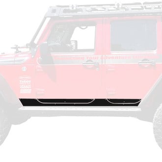 Warrior® - Smooth Black Side Plates with Front Cut Out and 5" Lower Factory Door Plates