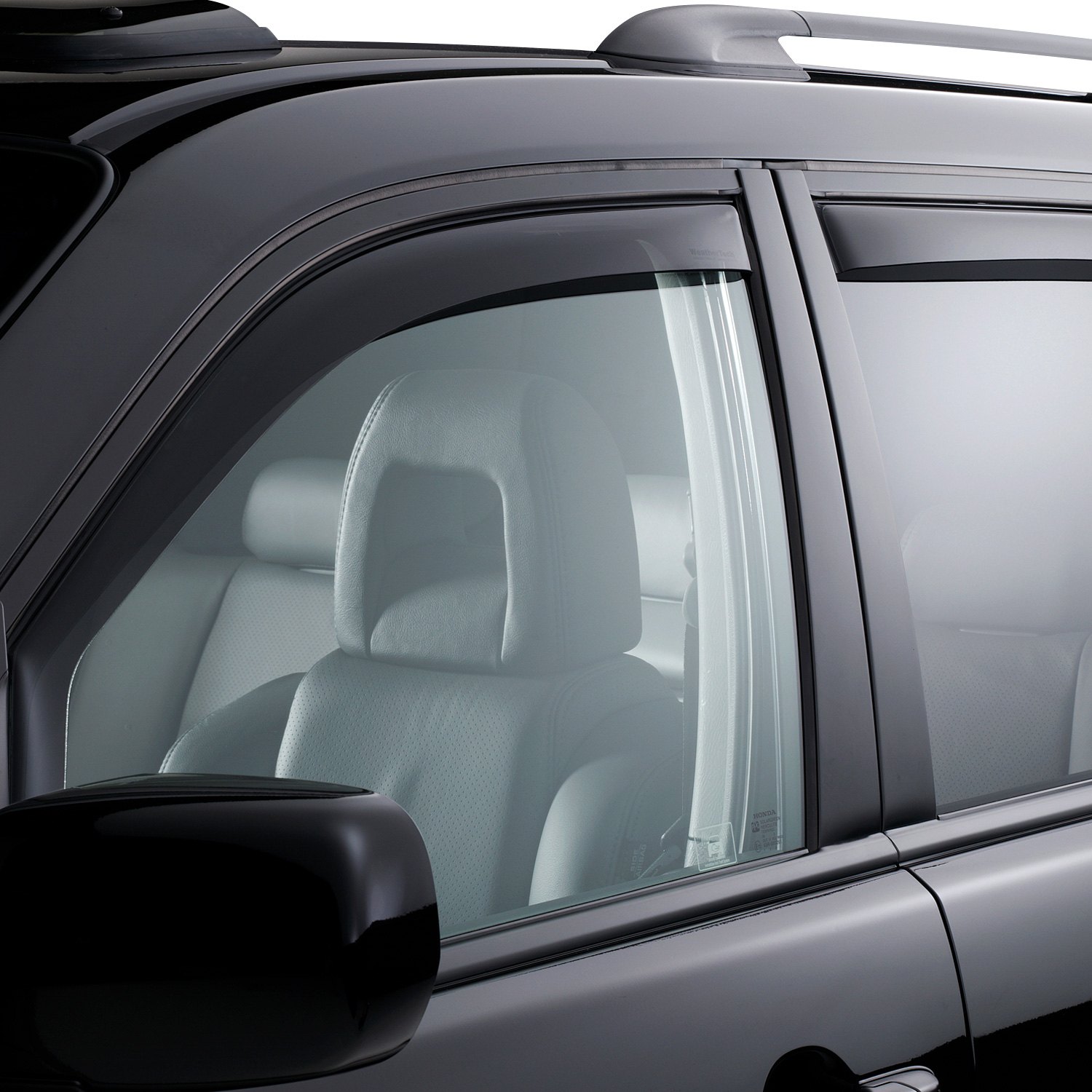 WeatherTech Custom Fit Front & Rear Side Window Deflectors for Honda Pilot Light Smoke 