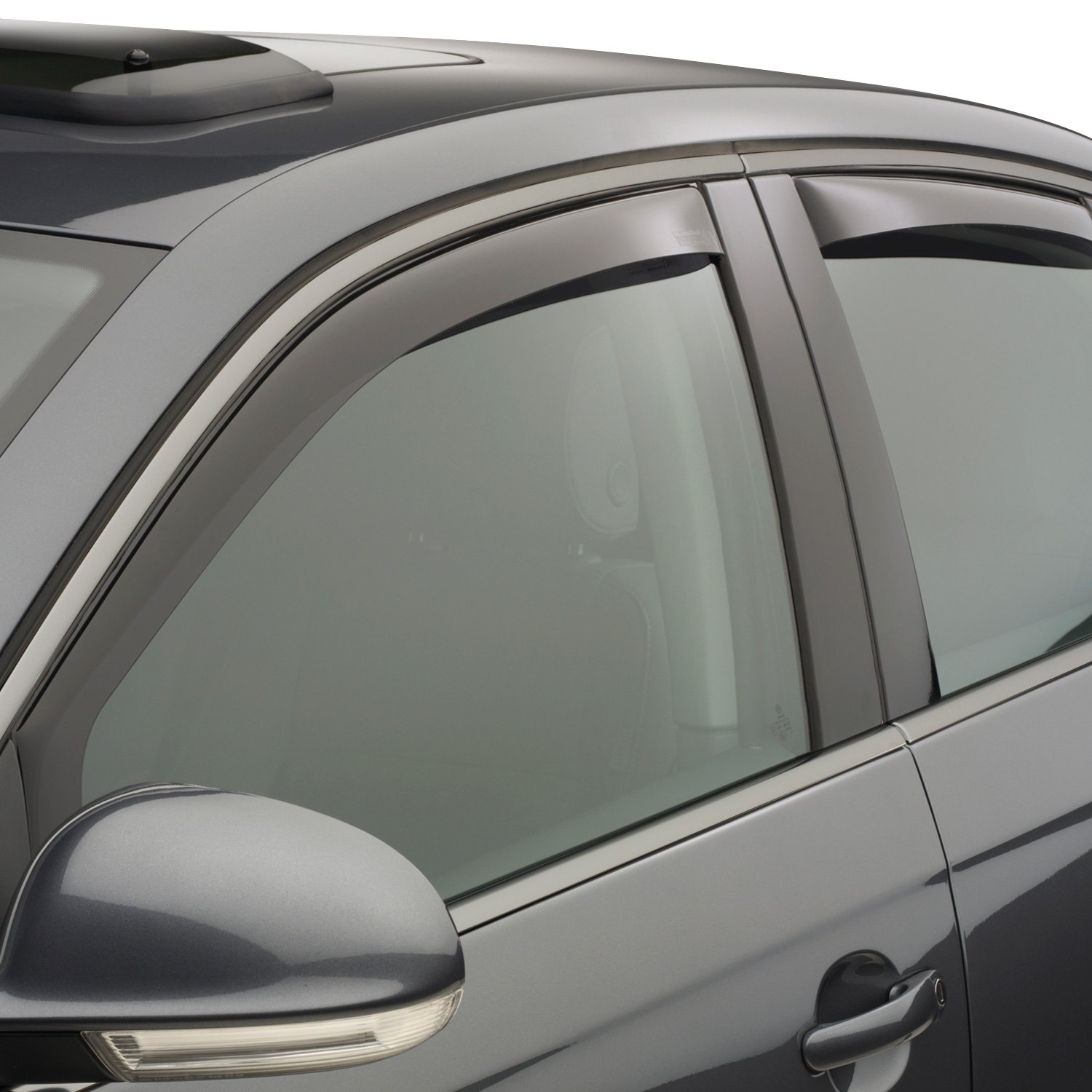 Dark Smoke WeatherTech Custom Fit Front & Rear Side Window Deflectors for Volkswagen Passat Sedan 
