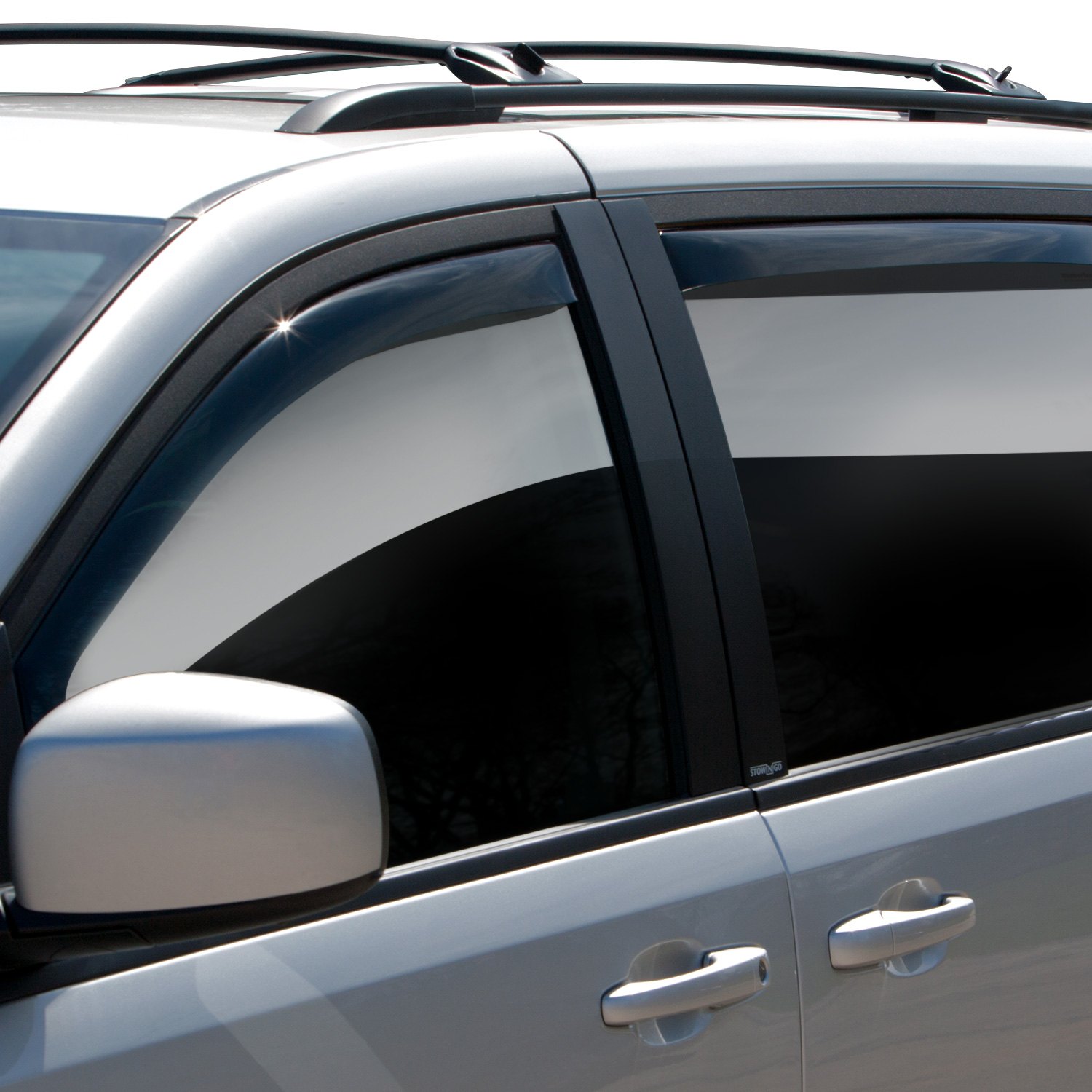 Dark Smoke WeatherTech Custom Fit Rear Side Window Deflectors for Volkswagen Routan 