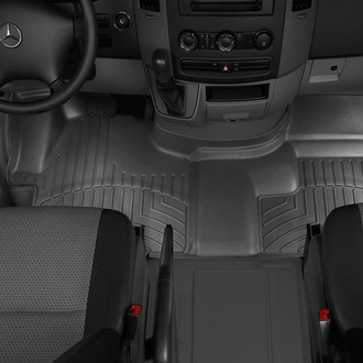 WeatherTech® - DigitalFit™ 1st Row (Over the Hump) Black Molded Floor Liner