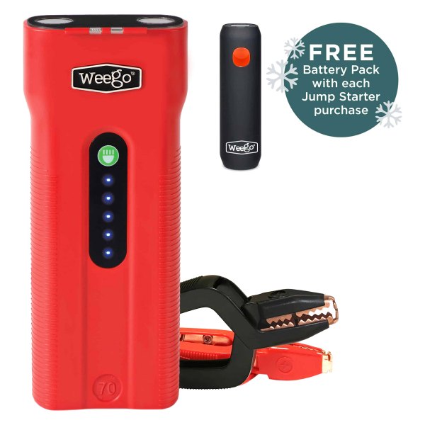 Weego® - 12 V Portable Lithium Jump Starter with Flashlight