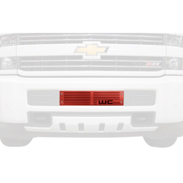 Wehrli Custom Fabrication® - 1-Pc Wrinkle Red Single Stage Powder Coated Bumper Grille