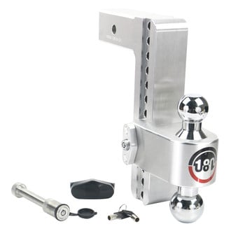 Weigh Safe® - Class 5 180 Hitch Adjustable 10" Drop Aluminum with Chrome Plated Balls Dual Ball Mount with Keyed Alike Key Lock and Hitch Pin for 2-1/2" Receivers