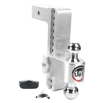 Weigh Safe® - Class 5 180 Hitch Adjustable 10" Drop Aluminum with Chrome Plated Balls Dual Ball Mount with Dual Pin Keyed Lock for 2-1/2" Receivers