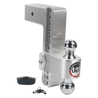 Weigh Safe® - Class 5 180 Hitch Adjustable 10" Drop Aluminum with Chrome Plated Balls Dual Ball Mount with Dual Pin Keyed Lock for 3" Receivers