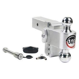 Weigh Safe® - Class 5 180 Hitch Adjustable 4" Drop Aluminum with Chrome Plated Balls Dual Ball Mount with Keyed Alike Key Lock and Hitch Pin for 2-1/2" Receivers