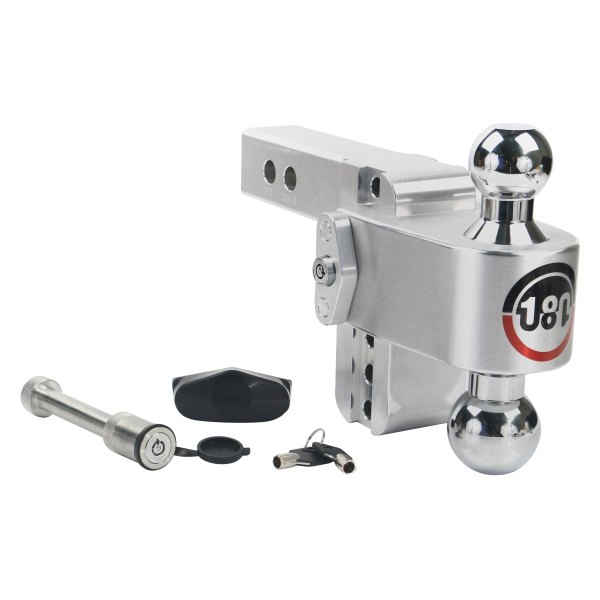 Weigh Safe® - 180 Hitch Adjustable Dual Ball Mount 4"Drop with Keyed Alike Key Lock and Hitch Pin, 8000 lb GWT / 12500 lb GWT