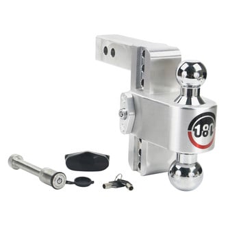 Weigh Safe® - Class 4 180 Hitch Adjustable 6" Drop Aluminum with Chrome Plated Balls Dual Ball Mount with Keyed Alike Key Lock and Hitch Pin for 2" Receivers