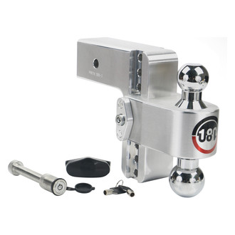 Weigh Safe® - Class 5 180 Hitch Adjustable 6" Drop Aluminum with Chrome Plated Balls Dual Ball Mount with Keyed Alike Key Lock and Hitch Pin for 3" Receivers