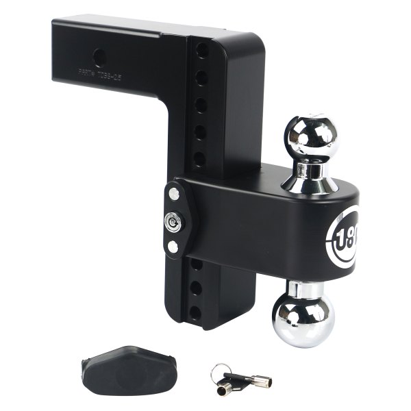 Weigh Safe® - 180 Hitch Adjustable Dual Ball Mount 8"Drop with Dual Pin Keyed Lock, 8000 lb GWT / 18500 lb GWT