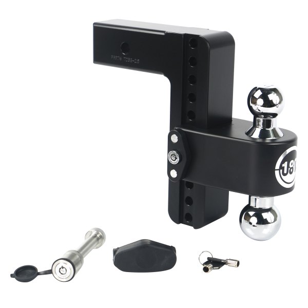Weigh Safe® - 180 Hitch Adjustable Dual Ball Mount 8"Drop with Keyed Alike Key Lock and Hitch Pin, 8000 lb GWT / 18500 lb GWT