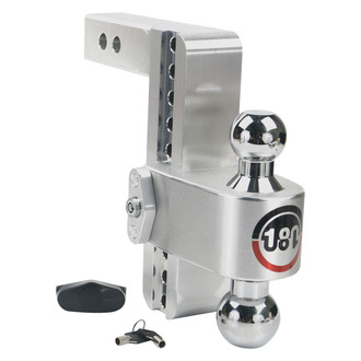Weigh Safe® - Class 4 180 Hitch Adjustable 8" Drop Aluminum with Chrome Plated Balls Dual Ball Mount with Dual Pin Keyed Lock for 2" Receivers