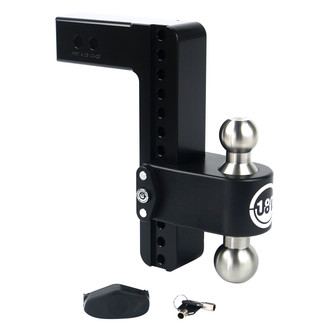 Weigh Safe® - Class 5 180 Hitch Adjustable 10" Drop Cerakote Black with Stainless Steel Balls Dual Ball Mount with Dual Pin Keyed Lock for 2-1/2" Receivers