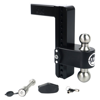 Weigh Safe® - Class 4 180 Hitch Adjustable 10" Drop Cerakote Black with Stainless Steel Balls Dual Ball Mount with Keyed Alike Key Lock and Hitch Pin for 2" Receivers