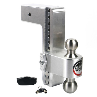 Weigh Safe® - Class 5 180 Hitch Adjustable 10" Drop Aluminum with Stainless Steel Balls Dual Ball Mount with Dual Pin Keyed Lock for 3" Receivers