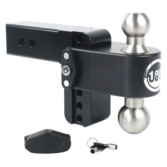 Weigh Safe® - Class 5 180 Hitch Adjustable 4" Drop Cerakote Black with Stainless Steel Balls Dual Ball Mount with Dual Pin Keyed Lock for 2-1/2" Receivers