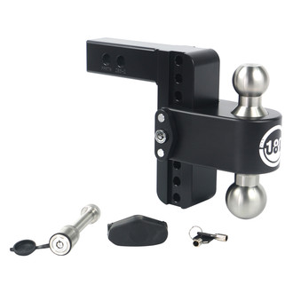 Weigh Safe® - Class 4 180 Hitch Adjustable 6" Drop Cerakote Black with Stainless Steel Balls Dual Ball Mount with Keyed Alike Key Lock and Hitch Pin for 2" Receivers
