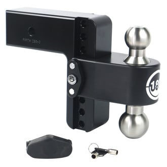 Weigh Safe® - Class 5 180 Hitch Adjustable 6" Drop Cerakote Black with Stainless Steel Balls Dual Ball Mount with Dual Pin Keyed Lock for 3" Receivers