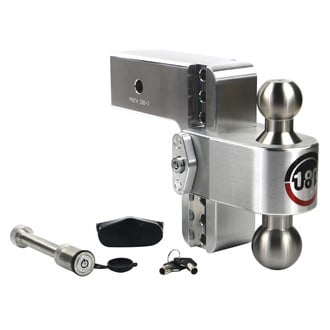Weigh Safe® - Class 5 180 Hitch Adjustable 6" Drop Aluminum with Stainless Steel Balls Dual Ball Mount with Keyed Alike Key Lock and Hitch Pin for 3" Receivers