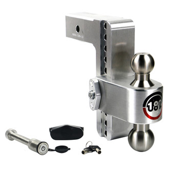 Weigh Safe® - Class 5 180 Hitch Adjustable 8" Drop Aluminum with Stainless Steel Balls Dual Ball Mount with Keyed Alike Key Lock and Hitch Pin for 2-1/2" Receivers