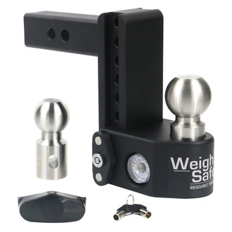 Weigh Safe® - Class 4 Adjustable 6" Drop Steel with Stainless Steel Balls Ball Mount with Built-in Scale for 2" Receivers