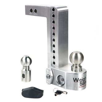 Weigh Safe® - Class 4 Adjustable 10" Drop Aluminum with Stainless Steel Balls Ball Mount with Built-in Scale for 2" Receivers