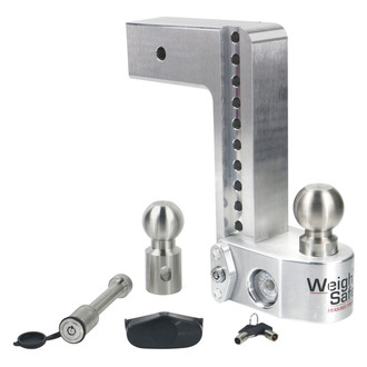 Weigh Safe® - Class 5 Adjustable 10" Drop Aluminum with Stainless Steel Balls Ball Mount with Built-in Scale for 3" Receivers