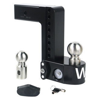 Weigh Safe® - Class 5 Adjustable 8" Drop Cerakote Black with Stainless Steel Balls Ball Mount with Built-in Scale for 2-1/2" Receivers
