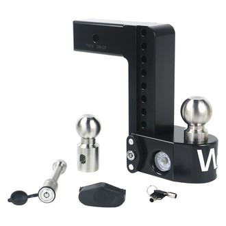 Weigh Safe® - Class 5 Adjustable 8" Drop Cerakote Black with Stainless Steel Balls Ball Mount with Built-in Scale for 2-1/2" Receivers