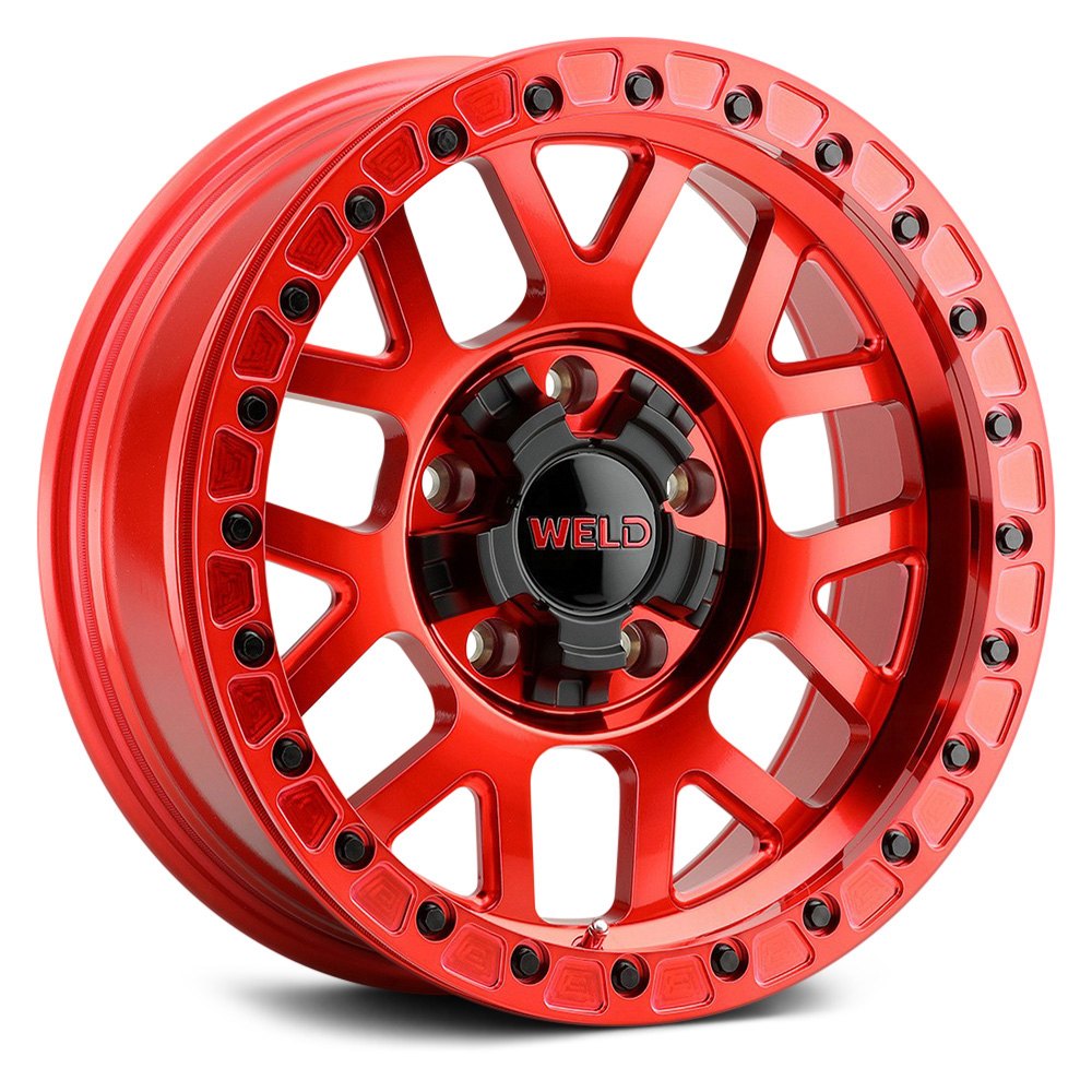 WELD OFF-ROAD® CINCH BEADLOCK W133 Wheels - Candy Red with Red Ring ...