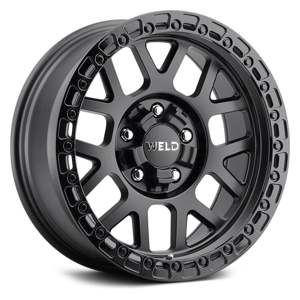 Weld Off Road® Cinch W104 Wheels Satin Black With Gloss Black Ring Rims