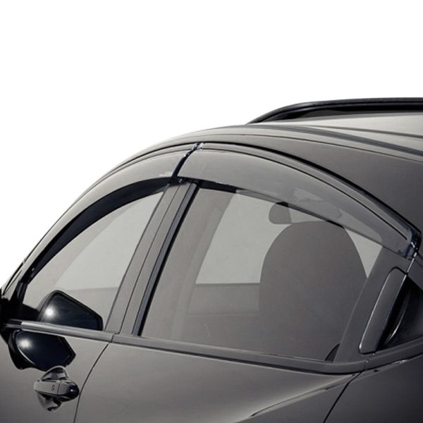 WELLvisors® - Tape-On Smoke Front and Rear Side Window Deflectors with Black Trim